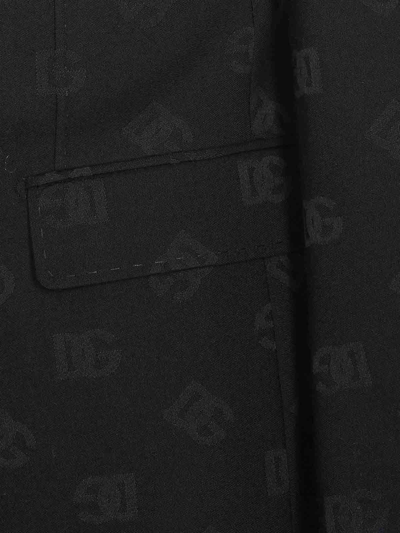 Dolce & Gabbana Sicilia Single-breasted Monogram Jacket In Black