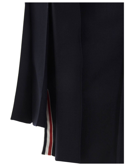 Thom Browne Graphite Wool Mini Skirt For Women In Azul