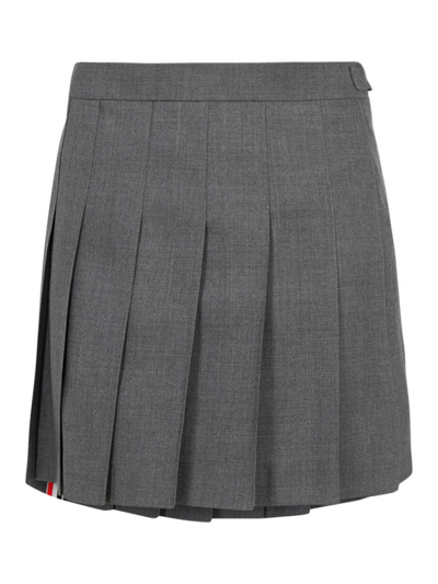 Shop Thom Browne Mélange Wool Mini Skirt In Grey