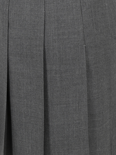 Shop Thom Browne Mélange Wool Mini Skirt In Grey