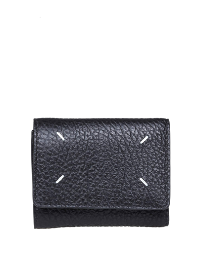 Maison Margiela Wallet In Black Leather In Black