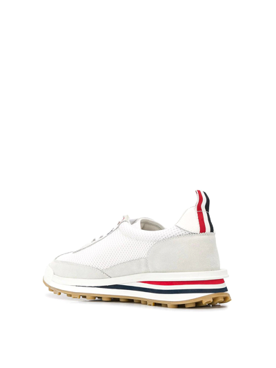 Thom Browne Mesh-detail Tech Runner Sneakers In Crema