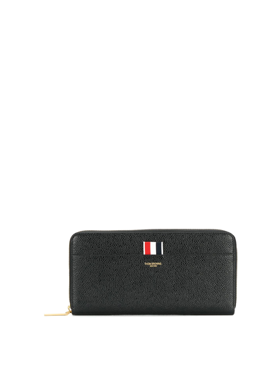 Thom Browne Long Zippered Wallet In Black
