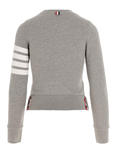 Thom Browne Womens Classic Sweatshirt In Classic Loop With Engineered 4 Bar In Grey