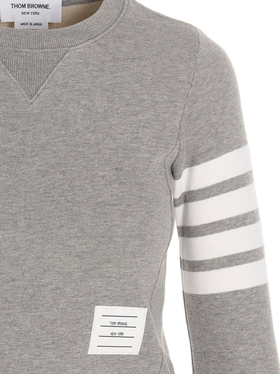 Thom Browne Womens Classic Sweatshirt In Classic Loop With Engineered 4 Bar In Grey