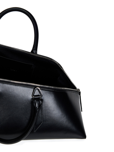 Shop Attico Black Calfskin  Top Handle Bag