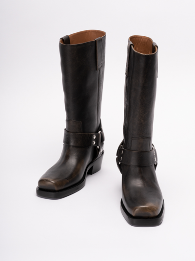Paris Texas Roxy Boot Texan Boots In Black Leather In Negro