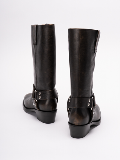 Paris Texas Roxy Boot Texan Boots In Black Leather In Negro