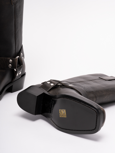 Paris Texas Roxy Boot Texan Boots In Black Leather In Negro