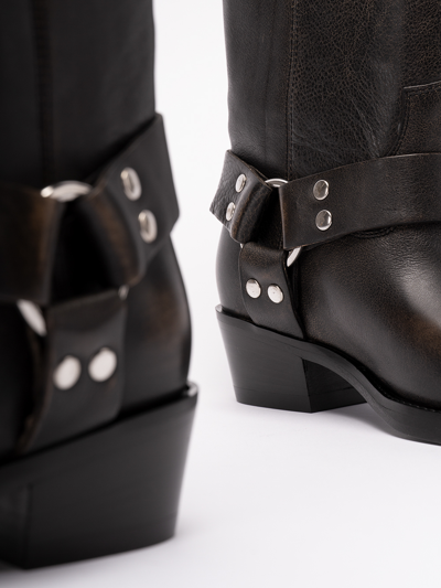 Paris Texas Roxy Boot Texan Boots In Black Leather In Negro