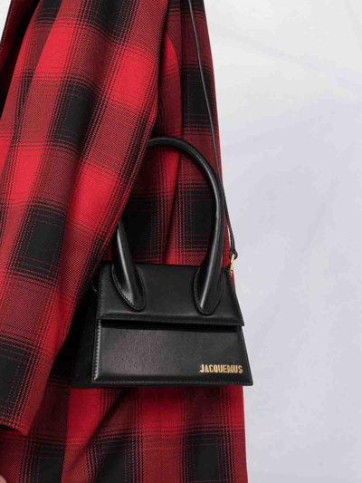 Jacquemus Le Chiquito Moyen Leather Top Handle Bag In Black