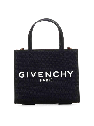 Shop Givenchy Black Canvas Mini Tote Bag
