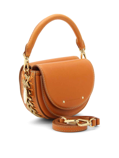 Shop Stella Mccartney Orange Faux Leather Frayme Shoulder Bag In Pink