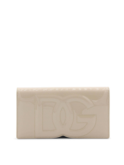 Shop Dolce & Gabbana Light Beige Leather Crossbody Bag