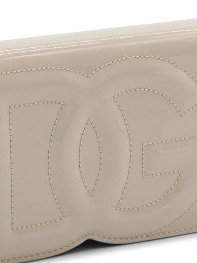 Shop Dolce & Gabbana Light Beige Leather Crossbody Bag