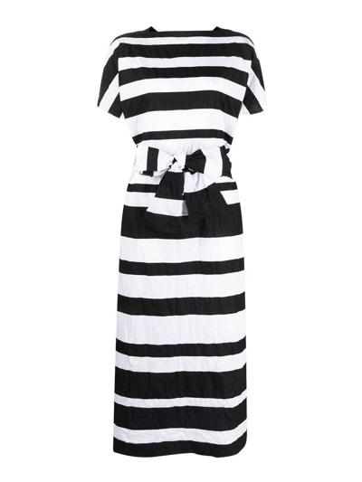 Shop Daniela Gregis Striped Dress In Black