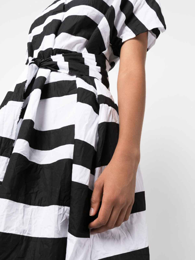 Shop Daniela Gregis Striped Dress In Black