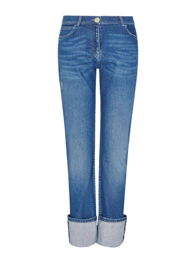 Shop Giorgio Armani Cropped Jeans In Light Wash