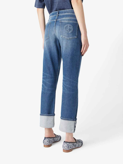 Shop Giorgio Armani Cropped Jeans In Light Wash