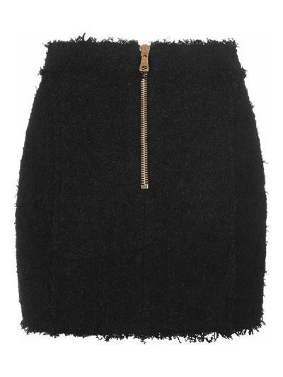 Shop Balmain Short Skirt In Black