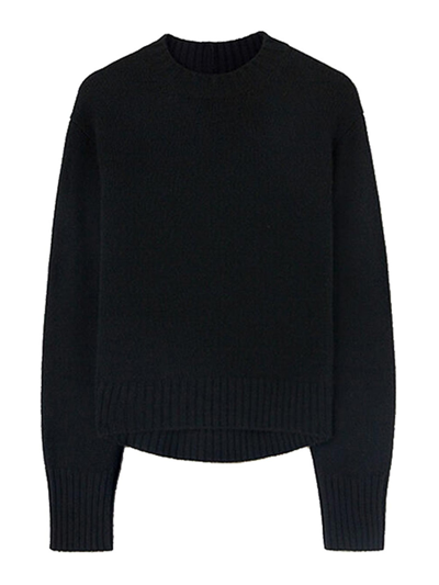Jil Sander Cashmere Crew Neck Sweater In Negro