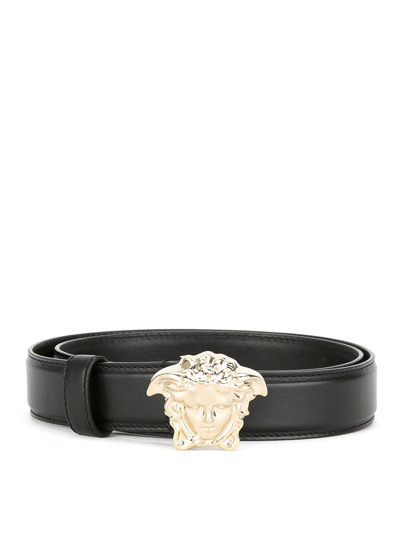 Shop Versace Belts Vitello In Black
