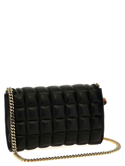 Shop Stella Mccartney Mini Quilted Crossbody Bag In Black
