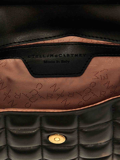 Shop Stella Mccartney Mini Quilted Crossbody Bag In Black