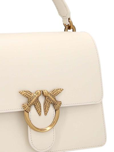 Pinko Classic Love One Top Handle Light Simply Bag In White