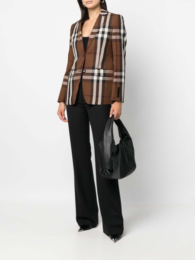 Shop Burberry Exploded Check Single-breasted Blazer In Brown