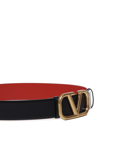 Shop Valentino Belt With Vlogo Buckle In Red