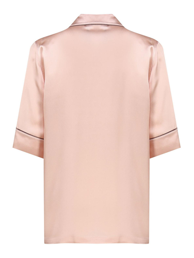 Shop Dolce & Gabbana Silk Shirt In Color Carne Y Neutral
