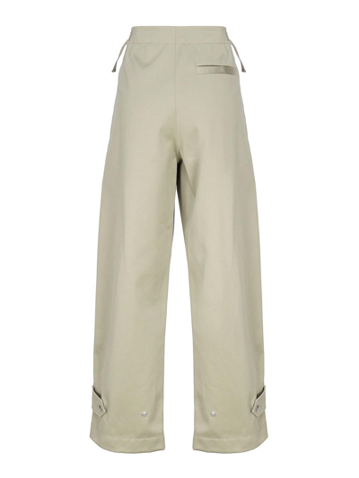 Shop Burberry Modern Pinces Cotton Trousers In Beige