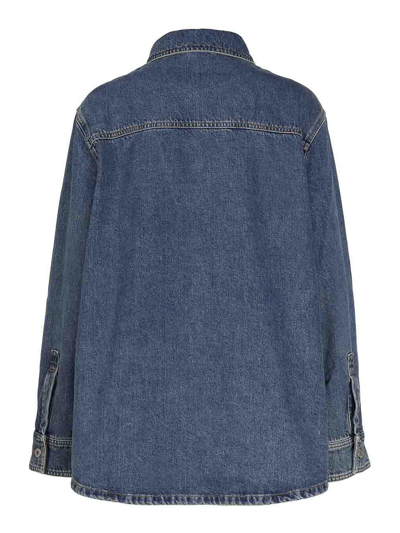 Shop Burberry Oversize Denim Shirt In Blue