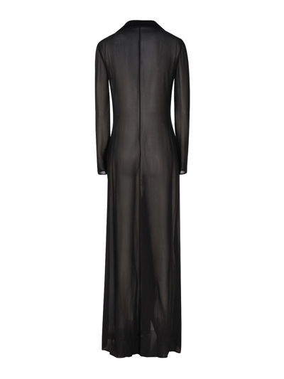 Shop Dolce & Gabbana Silk Long Coat In Black
