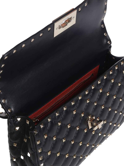 Shop Valentino Rockstud Spike Chain Bag In Black