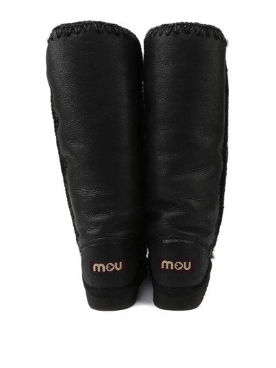 Shop Mou Eskimo 40 Boots With Metallic Finishes In Black