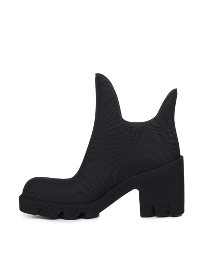Burberry Marsh Rubber Ankle Rain Booties In Negro