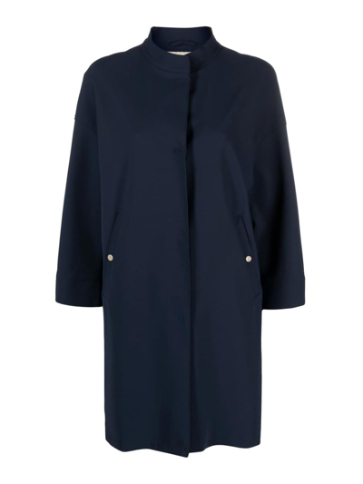 Shop Herno Short Blue Coat