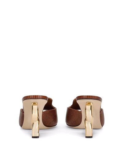 Shop Dolce & Gabbana Logo Sandals In Brown