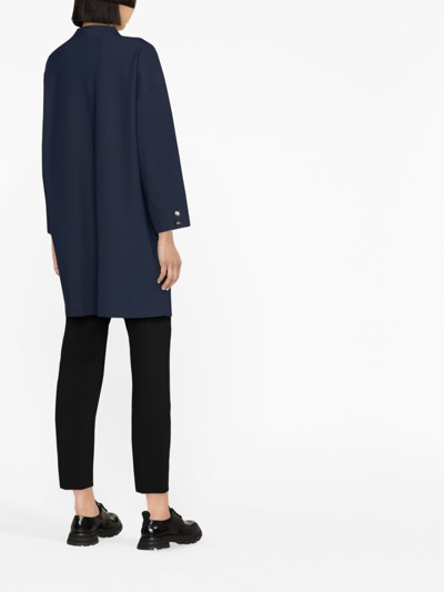 Herno Single-breasted Long-sleeve Coat In Blue