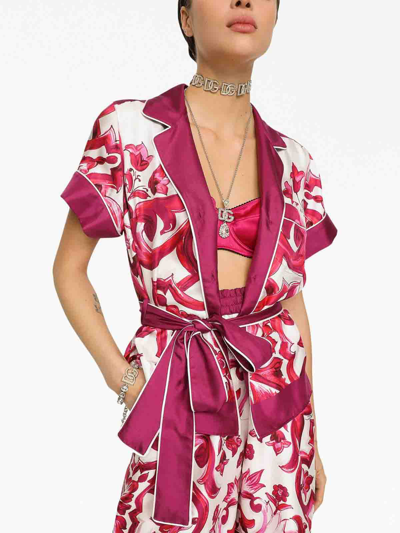 Shop Dolce & Gabbana Patterned Blouse In Multicolour