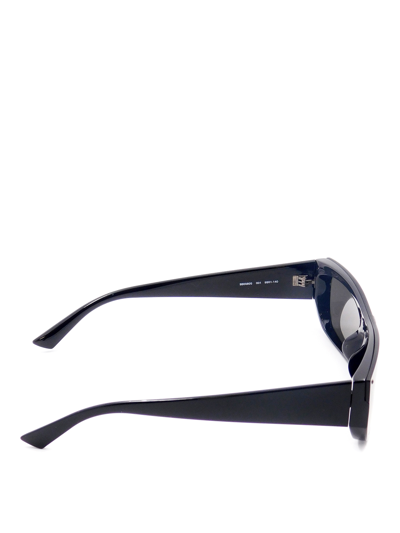 Balenciaga Logo Stud Black Wayfarer Sunglasses In Black