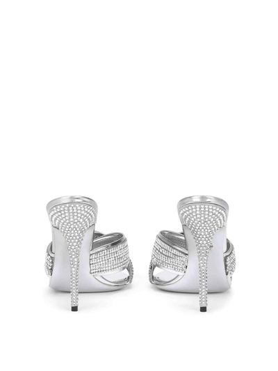 Shop Dolce & Gabbana Crystal Sandals In Silver