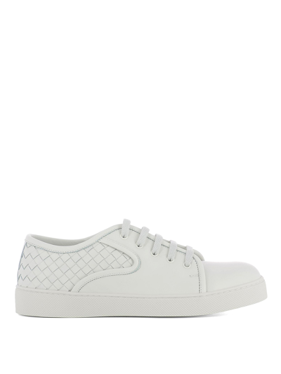 Shop Bottega Veneta Dodger Lace-up White Sneakers In Blanco