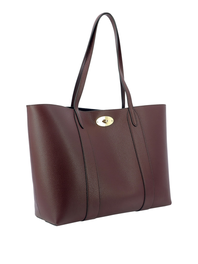 Shop Mulberry Bayswater Small Tote In Burgundy