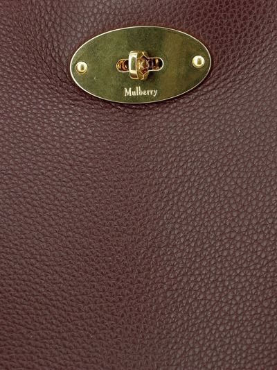 Mulberry Bayswater Bag In Micro Grained Leather In Burgundy