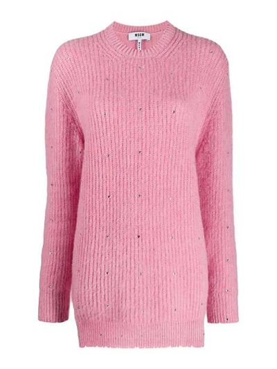 Shop Msgm Ter Knit Pink In Nude & Neutrals