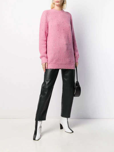 Shop Msgm Ter Knit Pink In Nude & Neutrals