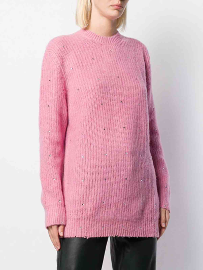 Msgm Crew Neck Sweater In Nude & Neutrals